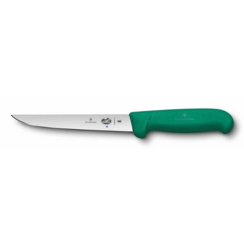 Victorinox Boning Knife 15cm Straight Wide Blade Fibrox Green 
