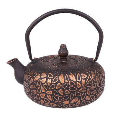 TEAOLOGY Teaology Cast Iron Teapot Hearts Black And Bronze #4069BK - happyinmart.com.au