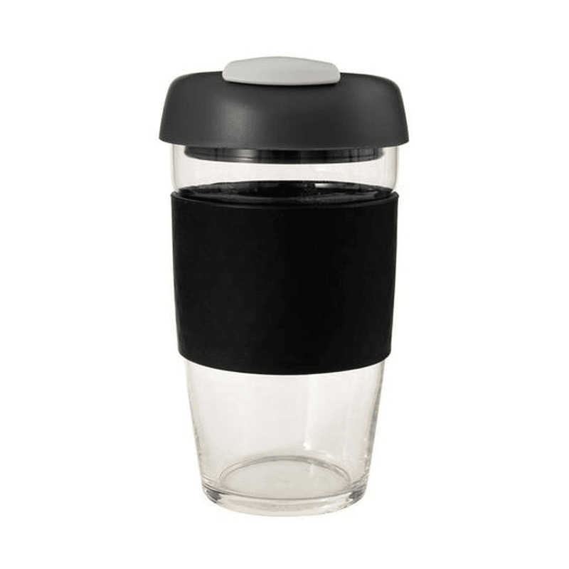 AVANTI Avanti Glass Gocup Reusable Coffee Cup 473ml Black Charcoal Grey 