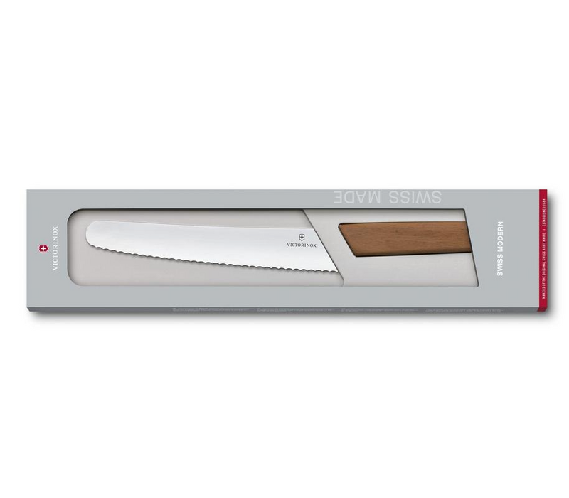 Victorinox Swiss Modern Bread And Pastry Knife 22cm Walnut Wood 