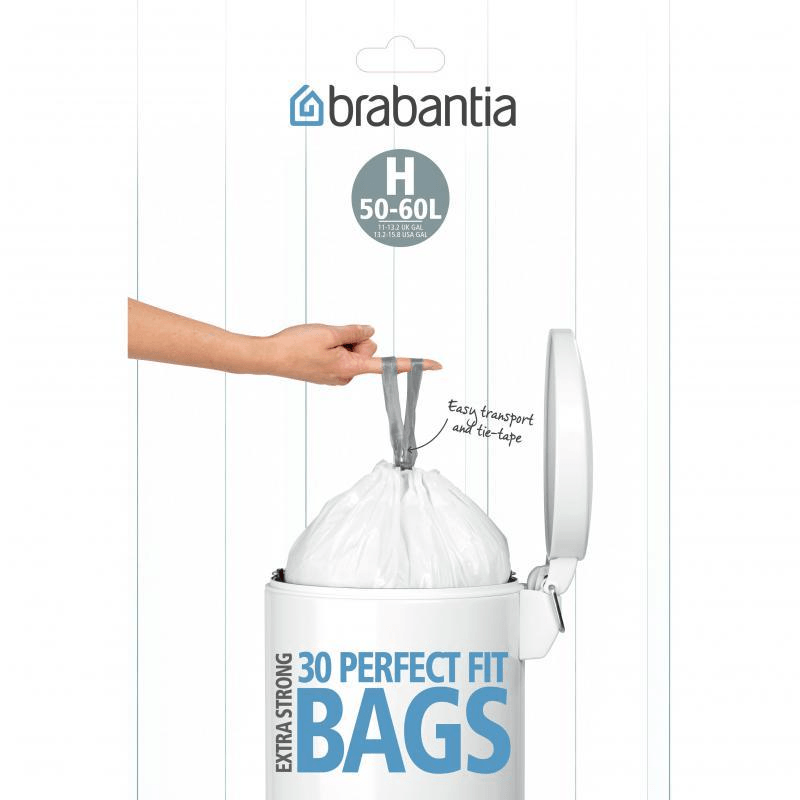 BRABANTIA Brabantia Bin Liner Code H 30 Bags White Plastic 