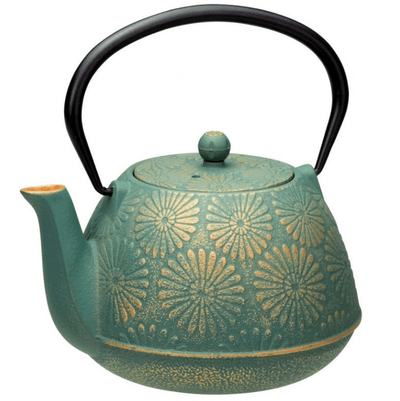 AVANTI Avanti Daisy Teapot 1.2L Teal And Gold #15187 - happyinmart.com.au
