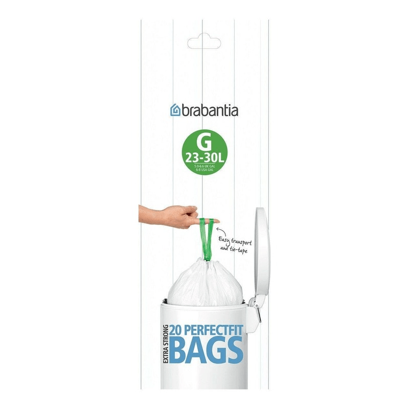 BRABANTIA Brabantia Bin Liner Code G 10 Bags White Plastic 