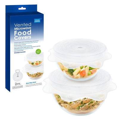 GRAND FUSION Grand Fusion Vented Silicone Microwave Food Covers Set 2 #3685 - happyinmart.com.au