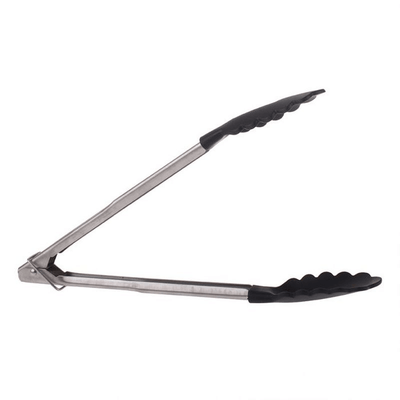 APPETITO Appetito Stainless Steel Tongs With Nylon Head Black #3303-2 - happyinmart.com.au