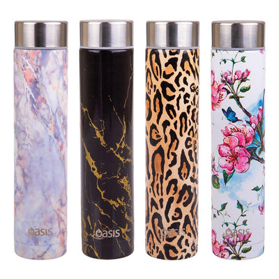 OASIS Oasis Skinny Mini Stainless Steel Double Wall Insulated Drink Bottle 4 Asst Designs #8889-2 - happyinmart.com.au