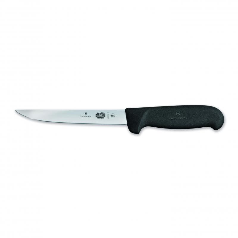 Victorinox Boning Knife 12cm Straight Narrow Blade Fibrox Black 