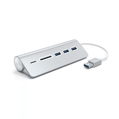 SATECHI Satechi 3 Port Usb Hub With Card Reader Silver #ST-3HCRS - happyinmart.com.au