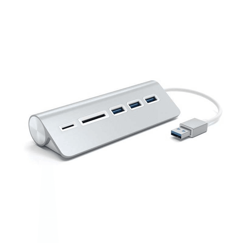 SATECHI Satechi 3 Port Usb Hub With Card Reader Silver 