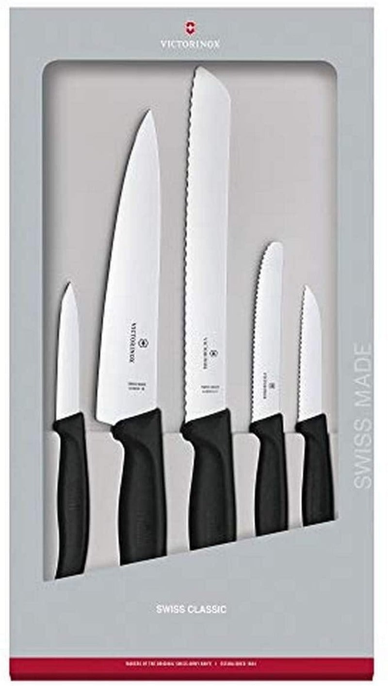 Victorinox Kitchen Set Nylon Black Stainless Steel Knife 