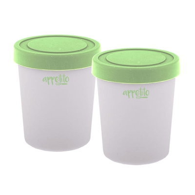 APPETITO Appetito Mini Round Ice Cream Tubs Set 2 Green #4471-2G - happyinmart.com.au