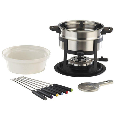 EDGE DESIGN Edge Design 12 Piece Stainless Steel Fondue Set With Magnetic Fork Guide #2002 - happyinmart.com.au