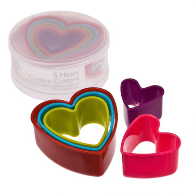 APPETITO Appetito Heart Cookie Cutter Set 5 Multi Colours #2745-2 - happyinmart.com.au