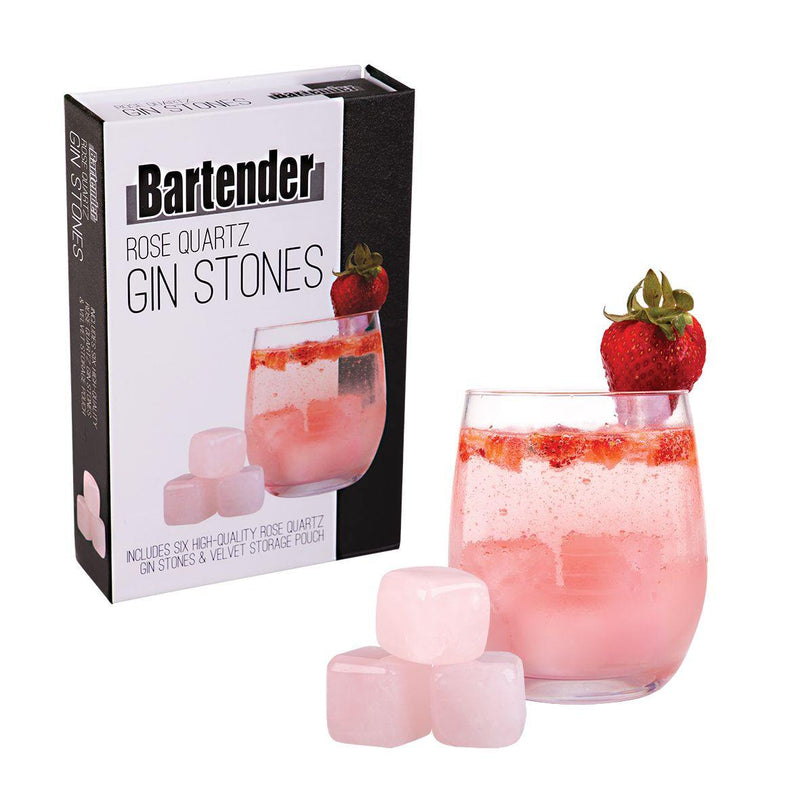 BARTENDER Bartender Rose Quartz Gin Stones Set 6 With Bag 