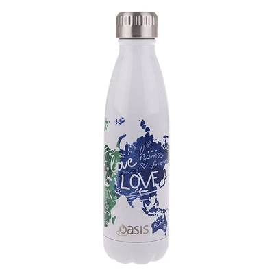 OASIS Oasis Stainless Steel Double Wall Insulated Drink Bottle One World #8880OW - happyinmart.com.au