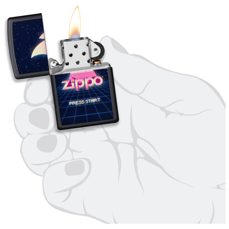 Zippo Black Matte Press Start Refillable Lighter 