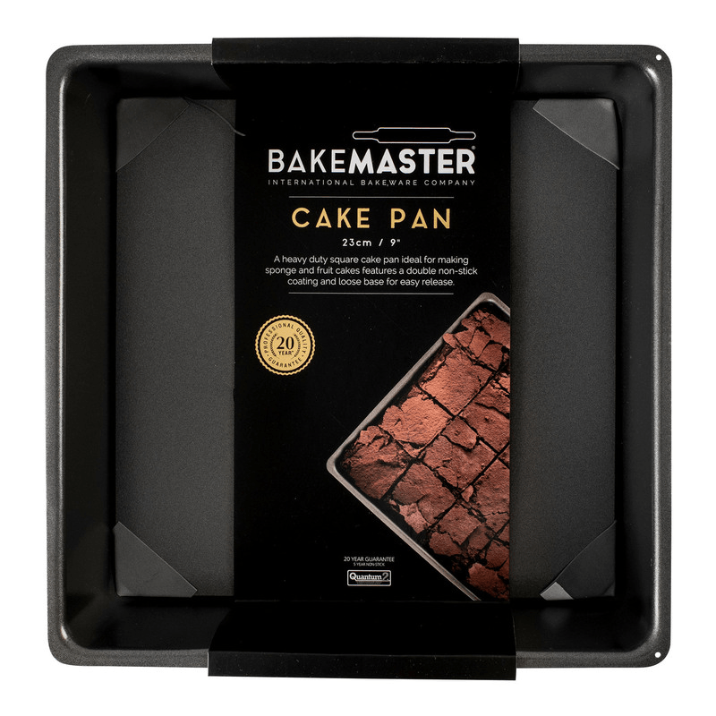BAKEMASTER Bakemaster Loose Base Square Deep Cake Pan Non Stick 