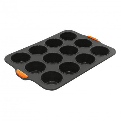 BAKEMASTER Bakemaster Silicone 12 Cup Muffin Pan Grey #40130 - happyinmart.com.au
