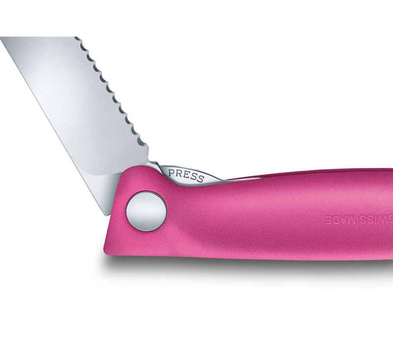 Victorinox Paring Knife Wavy Edge Foldable Pink 