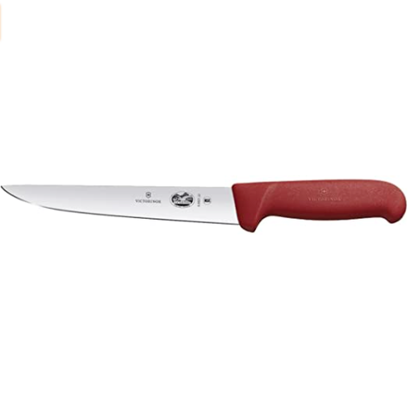 Victorinox Sticking Knife 22cm Straight Back Blade Fibrox Red 