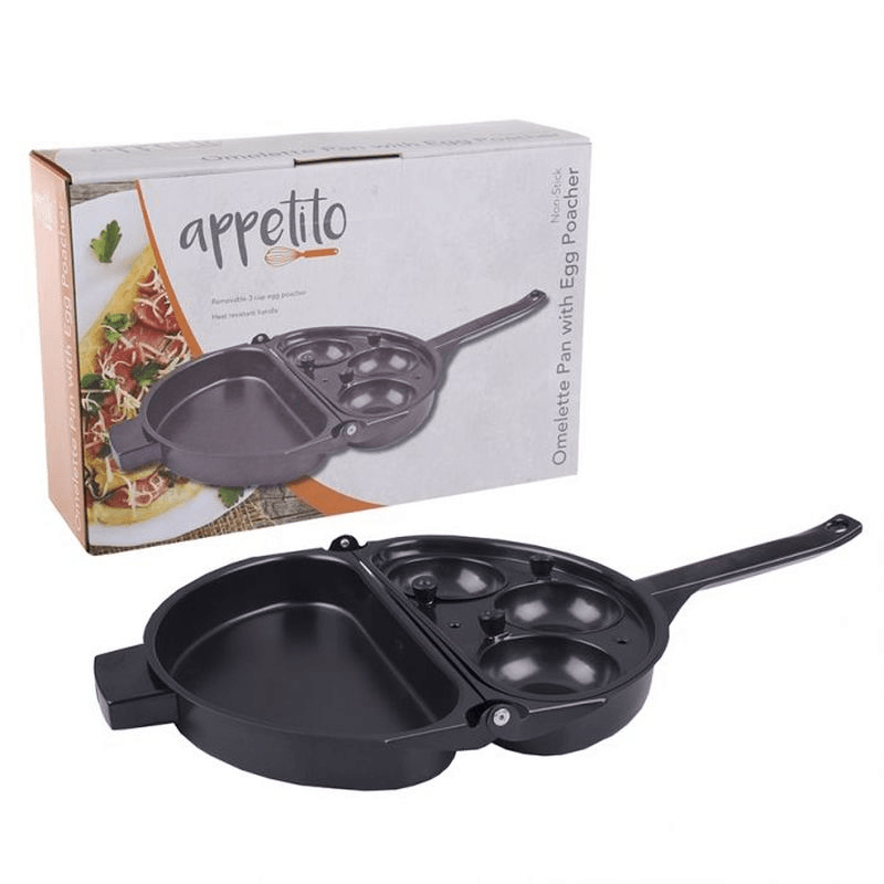 APPETITO Appetito Non Stick Omelette Pan With Poacher 4320 - happyinmart.com.au