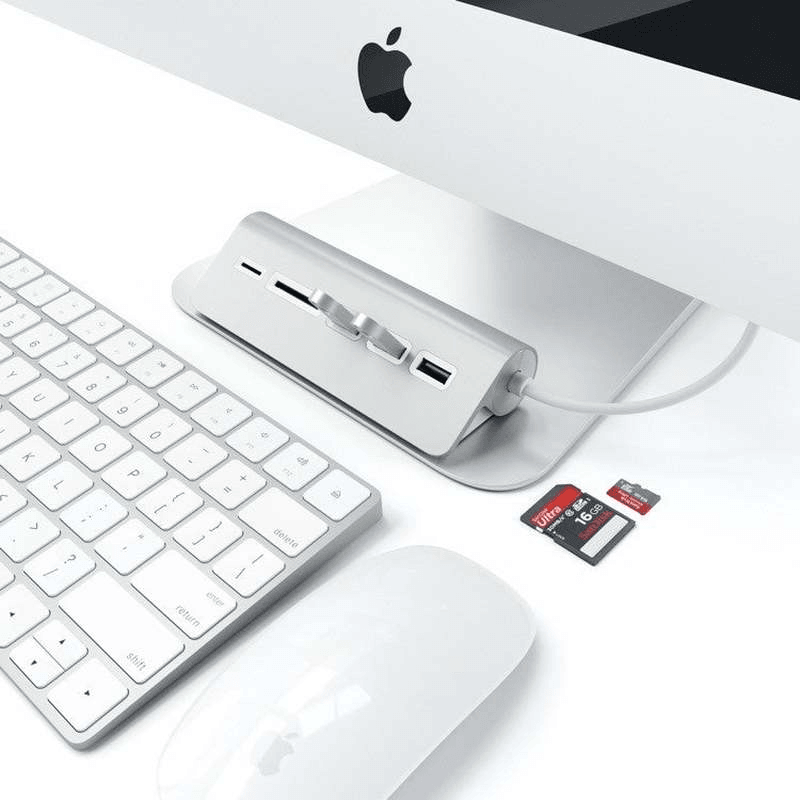 SATECHI Satechi 3 Port Usb Hub With Card Reader Silver 