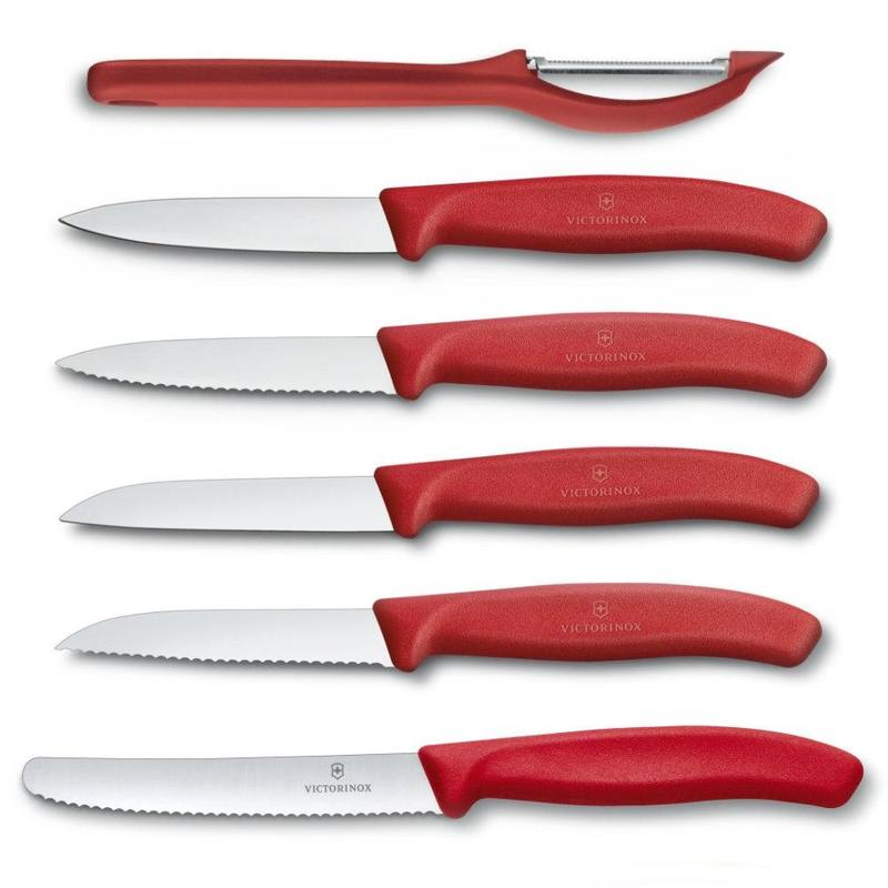 Victorinox Paring Knife Set 6 Piece Nylon Red 