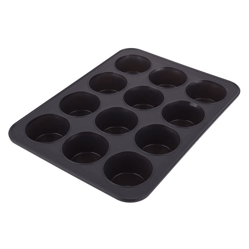 DAILY BAKE Daily Bake Silicone 12 Cup Muffin Pan Charcoal 