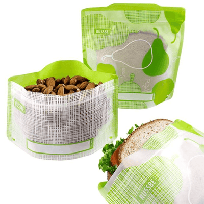 RUSSBE Russbe Snack Sandwich Bags Set 4 Pear Linen #8781 - happyinmart.com.au