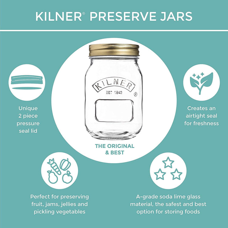 KILNER Kilner Wide Mouth Preserve Jar Clear Glass 
