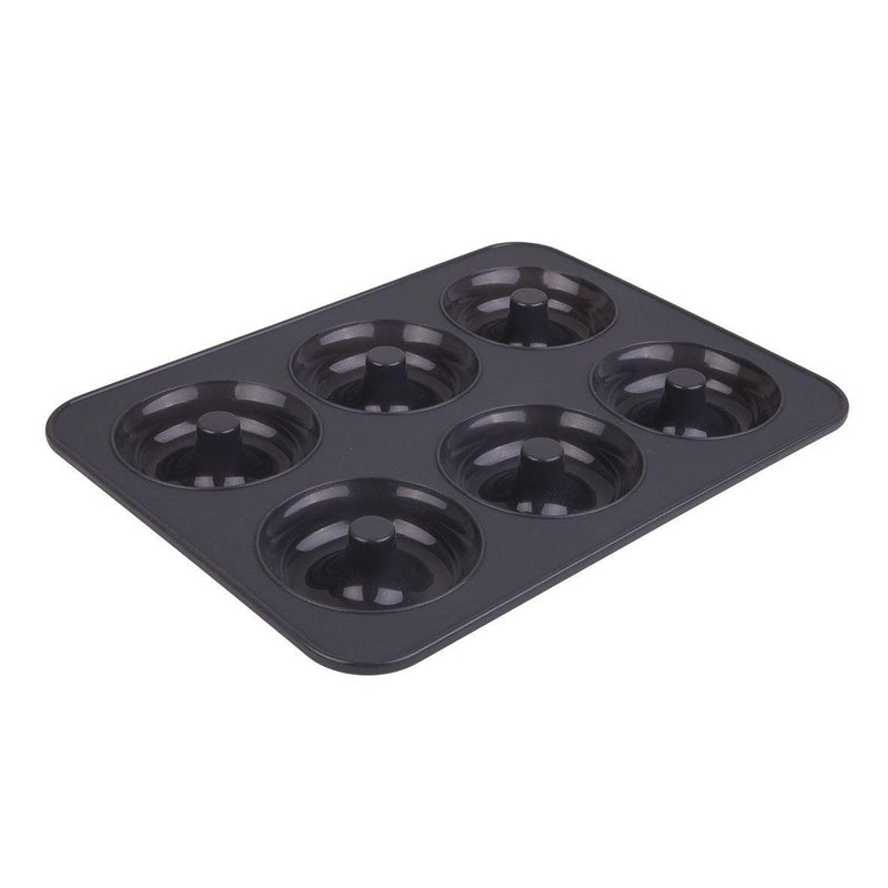 DAILY BAKE Daily Bake Silicone 6 Cup Doughnut Pan Charcoal 