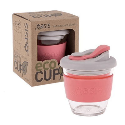 OASIS Oasis Borosilicate Glass Eco Cup 8oz Coral #8994CO - happyinmart.com.au