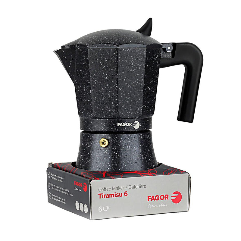 FAGOR Fagor Tiramisu 6 Cup Aluminium Espresso Maker Charcoal 
