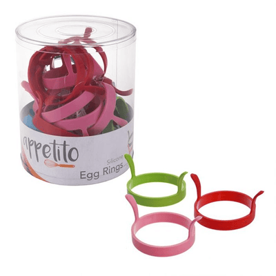 APPETITO Appetito Silicone Egg Rings Tub Of 24 Asst Colours 1 Piece #3090 - happyinmart.com.au
