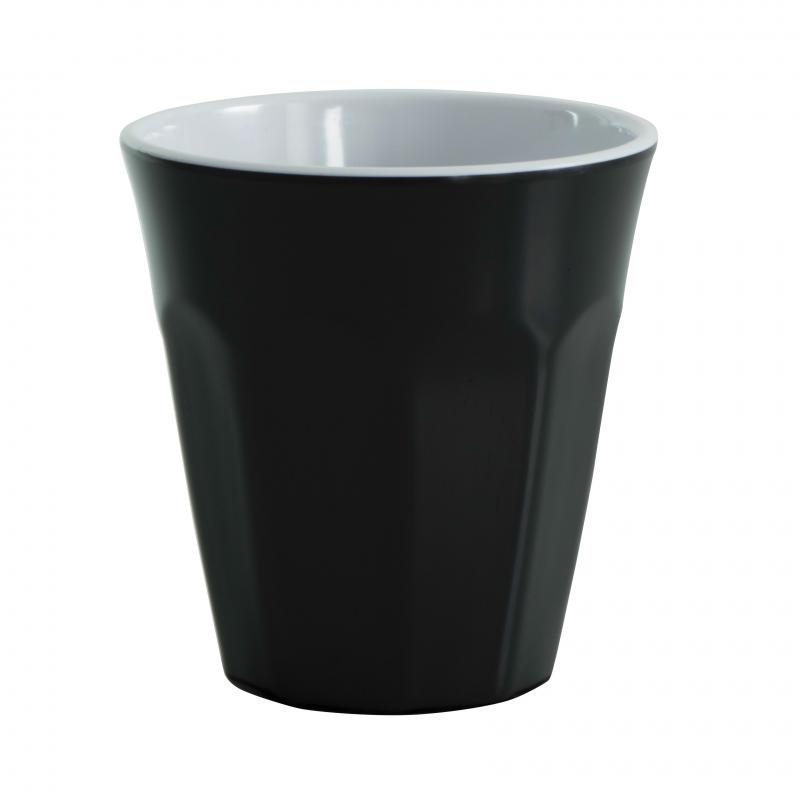 Serroni Cafe Melamine 2 Tone 260ml Cup Black 