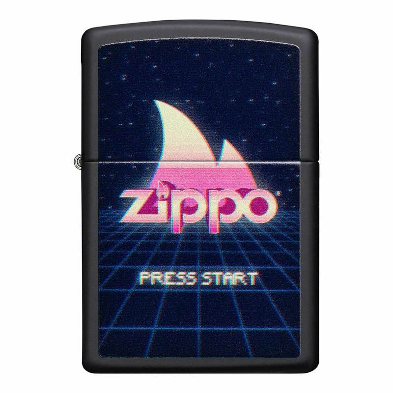 Zippo Black Matte Press Start Refillable Lighter 