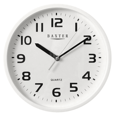 BAXTER Baxter Adams With Clock Arabic 25cm White #24650 - happyinmart.com.au