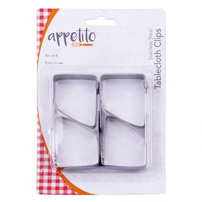 APPETITO Appetito Stainless Steel Tablecloth Clips Set 4 