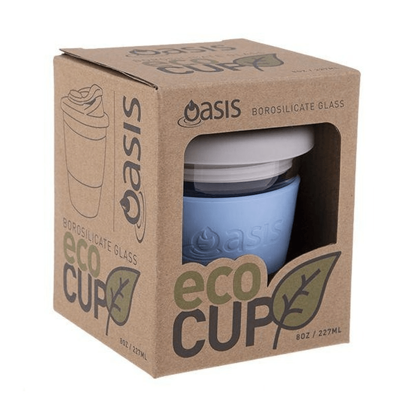 OASIS Oasis Borosilicate Glass Eco Cup 8oz Powder Blue 