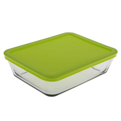 KITCHEN CLASSICS Kitchen Classics Rectangular Container With Green Lid #4256 - happyinmart.com.au