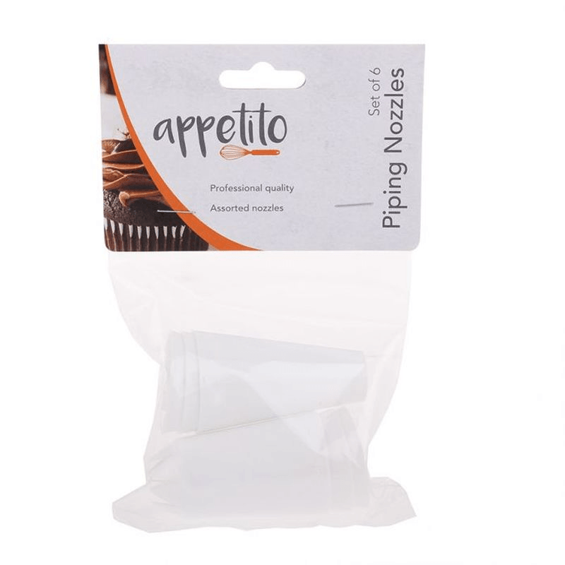 APPETITO Appetito Asst Plastic Piping Nozzles Set 6 White 
