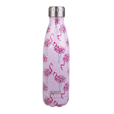 OASIS Oasis Stainless Steel Double Wall Insulated Drink Bottle Flamingos #8880FO - happyinmart.com.au