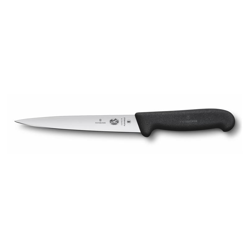 Victorinox Filleting Knife 16cm Flexible Blade Fibrox Black 