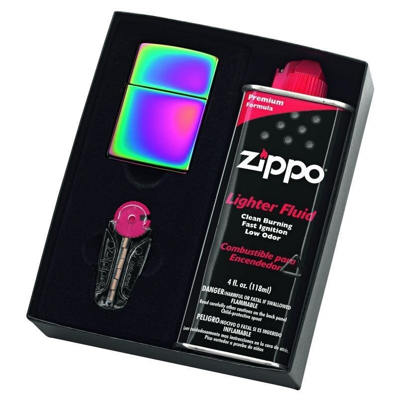 Zippo Spectrum Lighter With Fluid And Flints 