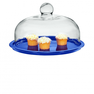 CHASSEUR Chasseur Cake Platter With Lid Blue #19441 - happyinmart.com.au