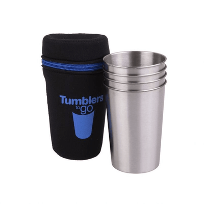 GO Go Stainless Steel Tumblers To Go Set 4 With Case #4380-1 - happyinmart.com.au