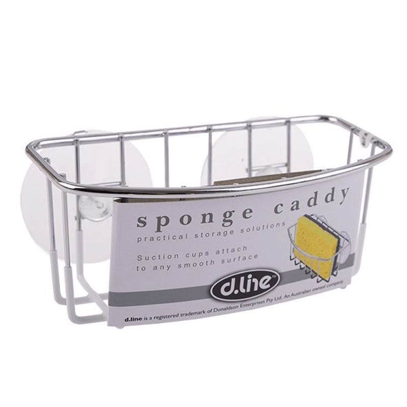 DLINE Dline Sponge Caddy Chrome Pvc With Suction Cups White 