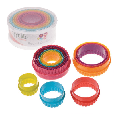 APPETITO Appetito Double Sided Round Cookie Cutter Set 6 Multi Colours #2743-2 - happyinmart.com.au