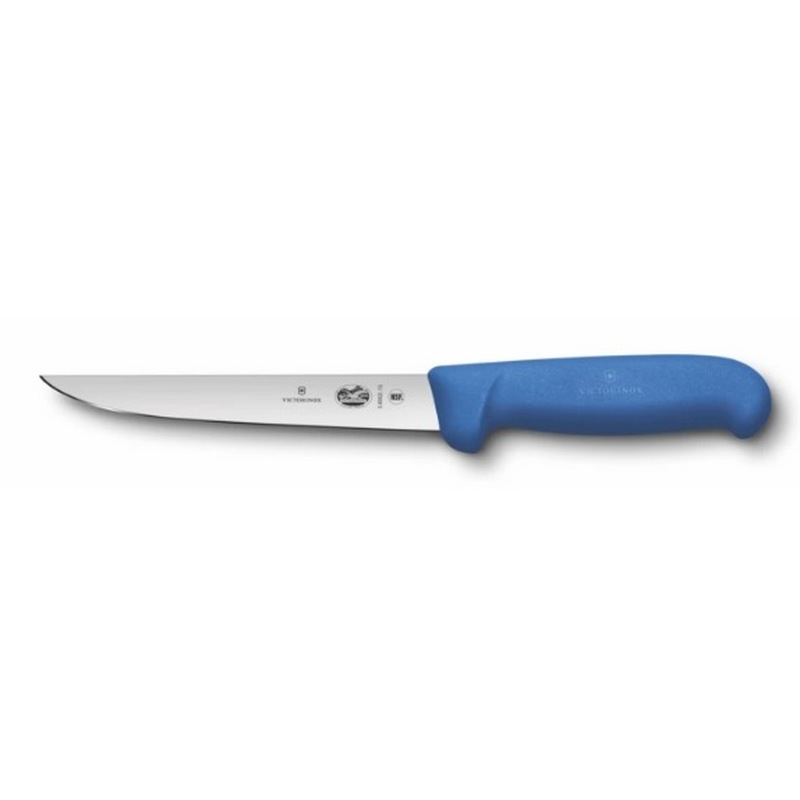 Victorinox Boning Knife 15cm Wide Blade Fibrox Blue 