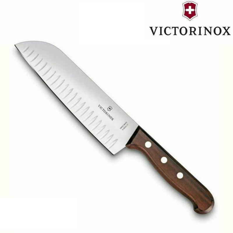 Victorinox Santoku Knife With Fluted Edge Rosewood Handle 